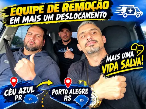Equipe de remoção em mais um deslocamento, de Céu Azul (PR) a Porto Alegre (RS)